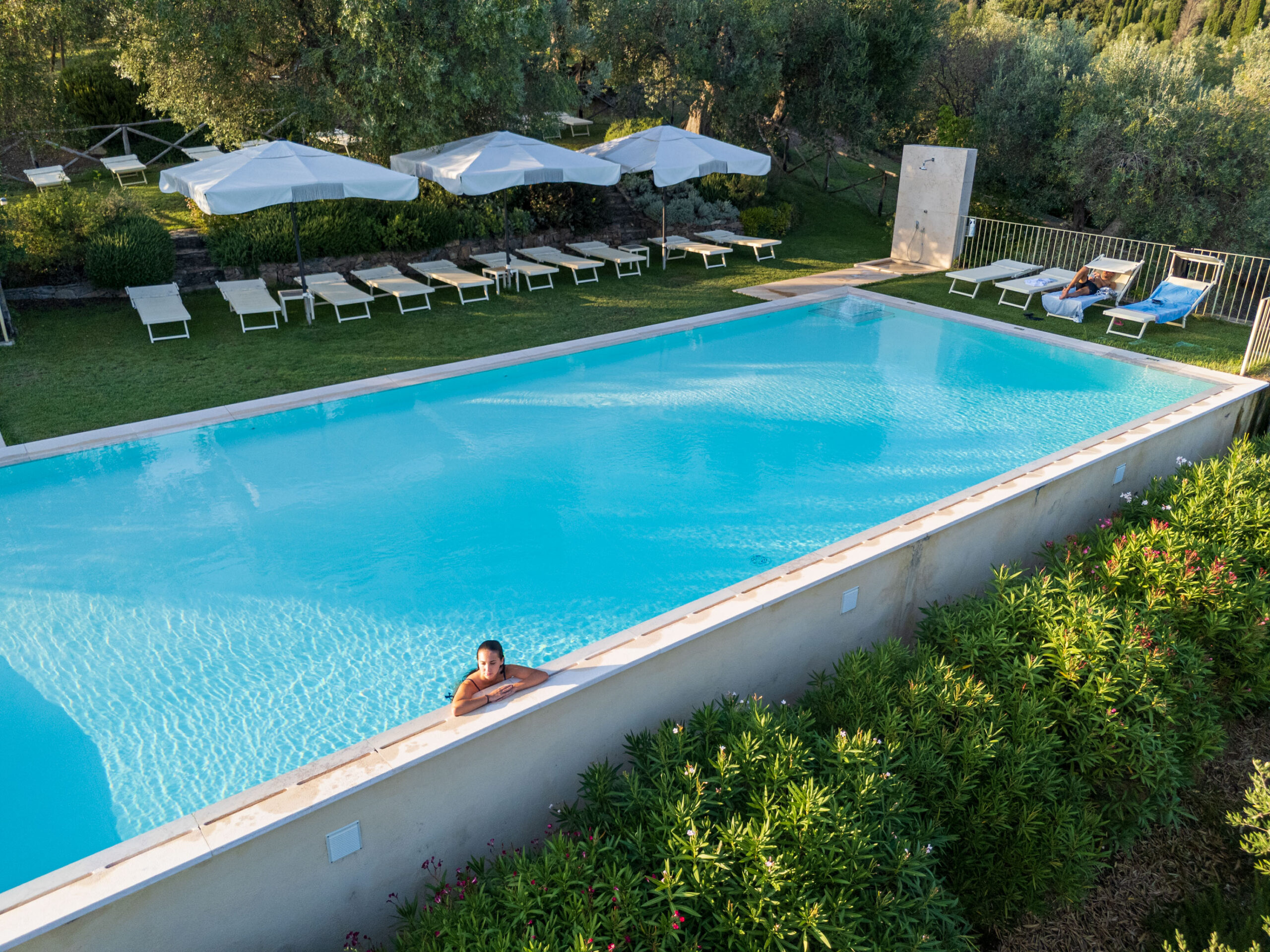 Aerial view of Il Falcone agriturismo, Tuscany